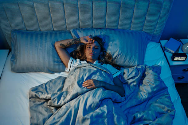Awake in bed at night